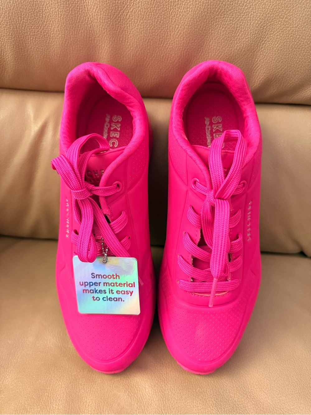 Skechers Vibrant Hot Pink Lace-Up Sneakers